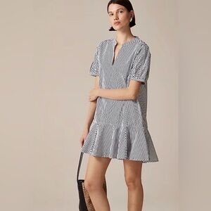 J.Crew Sz Small/Tall Delilah Dress Striped Cotton Poplin (summer '25) EUC